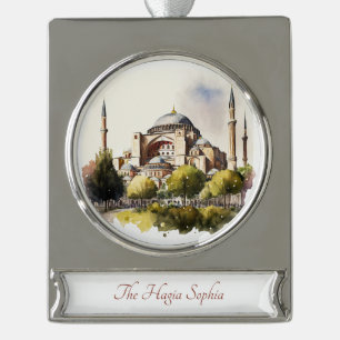 Hagia Sophia Wandern neben dem Wasser Banner-Ornament Silber