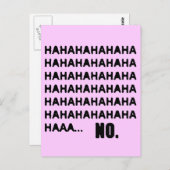HAHA... NEIN POSTKARTE (Vorne/Hinten)