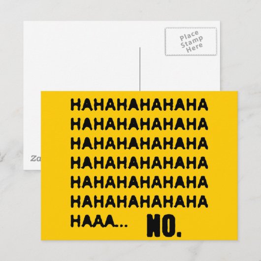 HAHA... NEIN POSTKARTE (Vorne/Hinten)