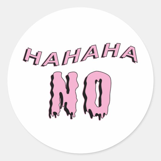 "hahaha NO" Pastel Goth Round Aufkleber (Vorderseite)