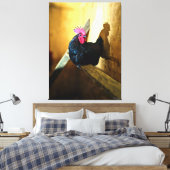 Hahn auf der Scheune sitzend Leinwanddruck (Insitu (Schlafzimmer))