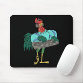Hahn-Cartoon-DJ mit Turntables in Not Mousepad (Mit Mouse)
