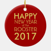 Hahn-chinesisches Zeichen 2017 und Kalligraphie Keramikornament (Hinten)