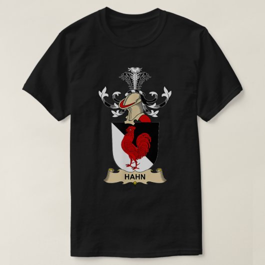 Hahn Coat of Arms Familienwappen T-Shirt (Design vorne)