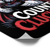 Hahn Count Cluckula Lustiger Halloween-Vampir weit Poster (Ecke)