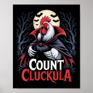 Hahn Count Cluckula Lustiger Halloween-Vampir weit Poster