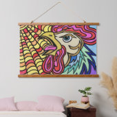 Hahn, der kräht und strahlt wandteppich mit holzrahmen (Schlafzimmer)