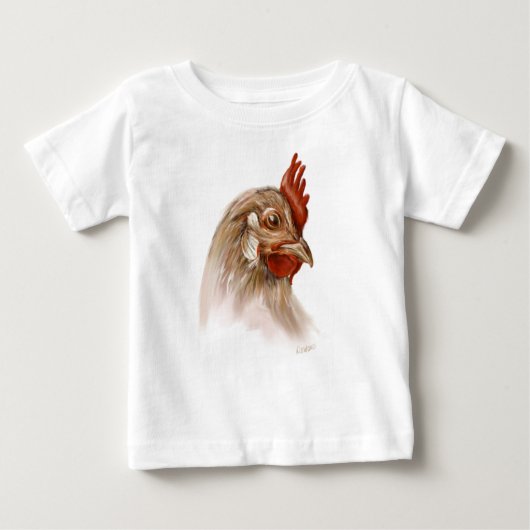 Hahn-Druck auf Baby-T - Shirt (Vorderseite)