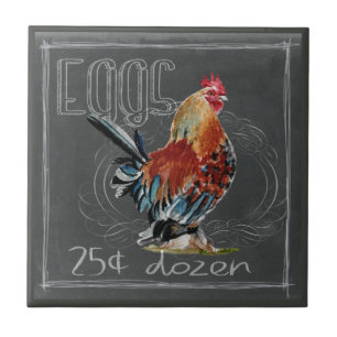 Hahn-Eier auf Tafel Fliese