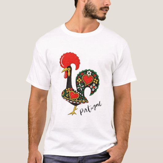 Hahn Galo de Barcelos Portuguese T-Shirt (Vorderseite)