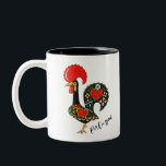 Hahn Galo de Barcelos Portuguese Zweifarbige Tasse<br><div class="desc">Dieser fantastische Hahn ist die perfekte Geschenkidee für portugiesische Hahn- oder Portugal-Hahnliebhaber. Wenn Sie oder jemand Sie Lieben Galo de Barcelos kennen,  dann ist dieser beunruhigte themed Entwurf des Hahns gerade für Sie.</div>