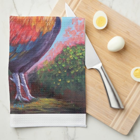 Hahn Geschirrtuch (Viertel Falte)