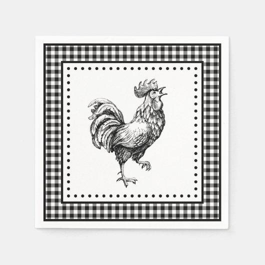 Hahn Gingham Serviette (Vorderseite)