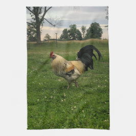 Hahn Huhn auf dem Bauernhof Geschirrtuch