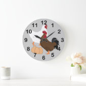 Hahn-Huhn Eggs RoundWall Uhr (Zuhause)