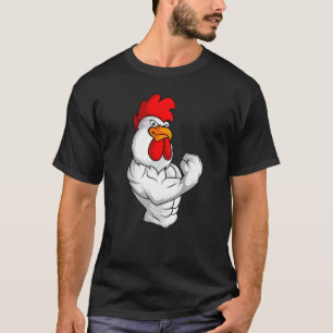 Hahn Huhn Fitness Training Bodybuilder Muskel T-Shirt