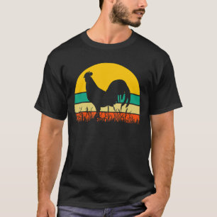 Hahn Huhn Retro Sonnenuntergang Gras T-Shirt
