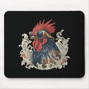 Hahn Huhn Sonnenbrille Huhn Hahn mit Sonnenbrille Mousepad