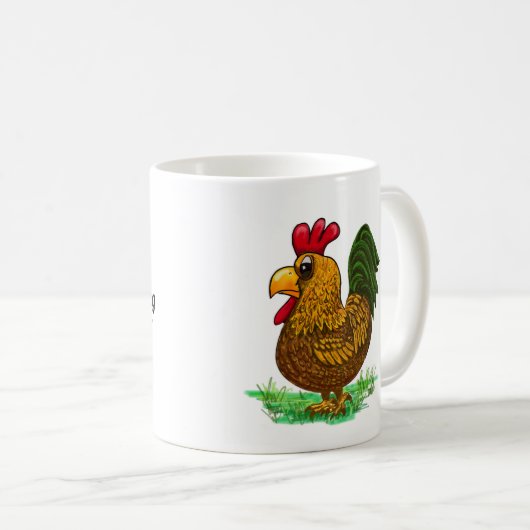 Hahn-Huhn-Spaßkaffee-Teeschalen-Tasse Kaffeetasse (VorderseiteRechts)