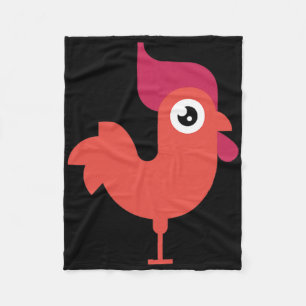Hahn-Huhn-Spiel Grafik Tier-Maskottchen-Design  Fleecedecke
