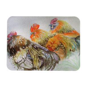 Hahn Hühner Hühner Aquarell Kunst Magnet