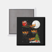 Hahn Hühner Weihnachtsmann Schlitten Fliegend Lust Magnet (Vorderseite/Rückseite)