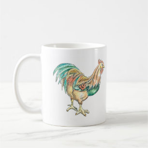 Hahn-Illustration Kaffeetasse