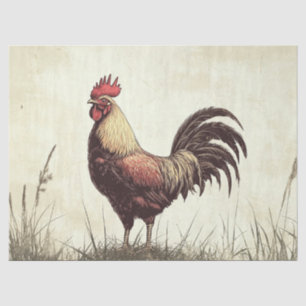 Hahn-Illustration Vintage-Ton Decoupage Seidenpapier