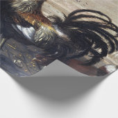 Hahn im Hühnerhof Geschenkpapier (Ecke)