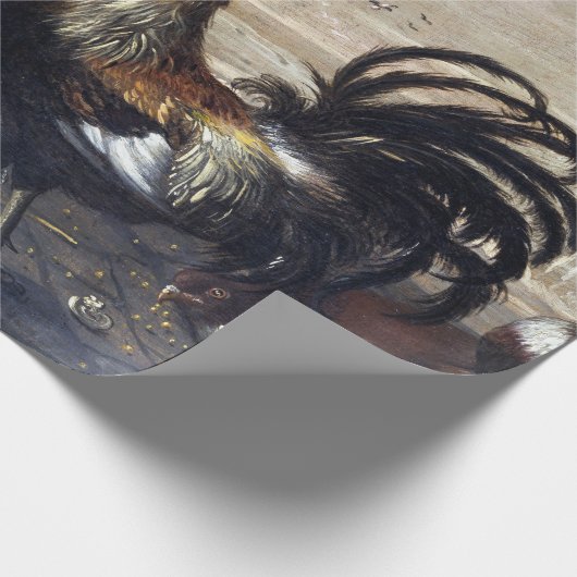 Hahn im Hühnerhof Geschenkpapier (Ecke)