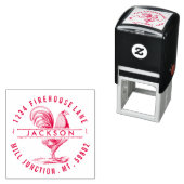 Hahn im Kreis Selbstfärbender Absender Stempel (Beispiel)