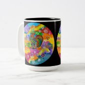 Hahn in verliebter Kaffeetasse (Vorderseite Links)