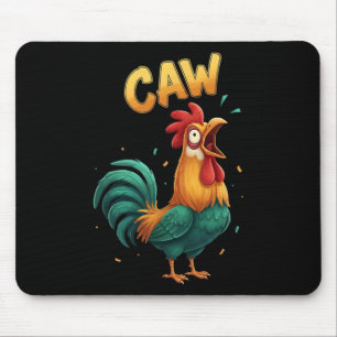 Hahn kräht lustige Hühner-Illustration landwirtsch Mousepad