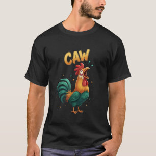 Hahn kräht lustige Hühnerillustration Bauernhof Ti T-Shirt