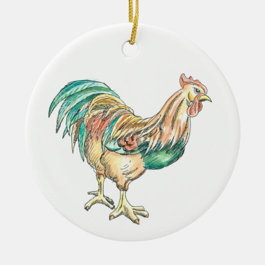 Hahn-Kunst Keramik Ornament (Vorne)