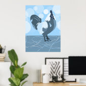 Hahn Light Blue Küchenwandkunst - Poster (Heimbüro)
