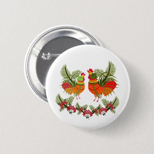 Hahn mit Henne Button (Vorne & Hinten)