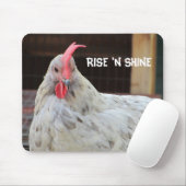 Hahn mit Morgenspruch Mousepad (Mit Mouse)