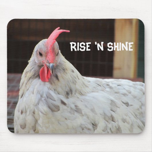 Hahn mit Morgenspruch Mousepad (Vorne)