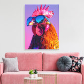 Hahn mit Sonnenbrille Leinwanddruck (Insitu (Wohnzimmer))