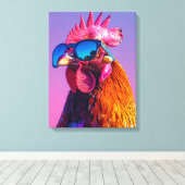 Hahn mit Sonnenbrille Leinwanddruck (Insitu (Holzboden))
