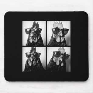 Hahn mit Sonnenbrille Photobooth Selfie Bauernhof Mousepad