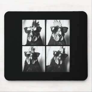 Hahn mit Sonnenbrille Photobooth Selfie Bauernhof  Mousepad