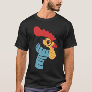 Hahn Moderne Einfache Schwarze Kunstillustration T-Shirt