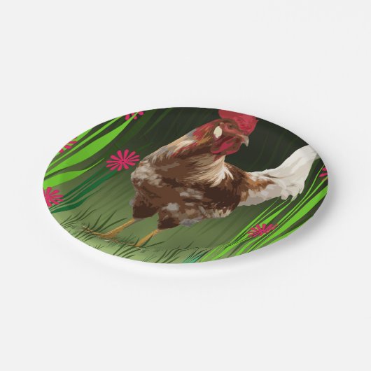 Hahn Pappteller (Schrägansicht)