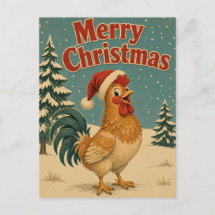 Hahn Pine Hof Tier Weihnachten Postkarte