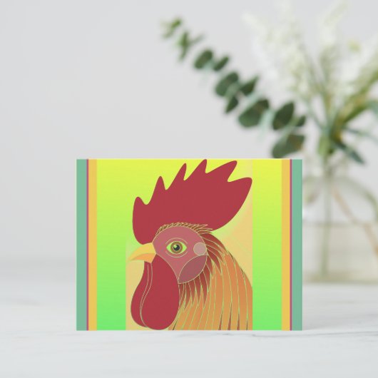 Hahn Postkarte (Stehend Vorderseite)