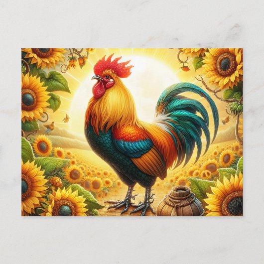 Hahn Postkarte (Vorderseite)