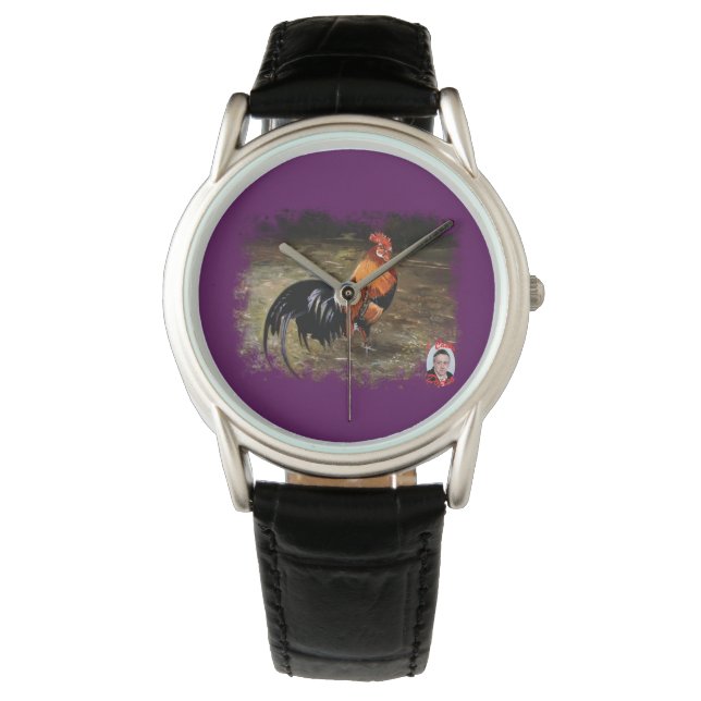 Hahn/Rooster/Gallisch Armbanduhr (Vorderseite)