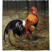 Hahn/Rooster/Gallisch Duschvorhang (Vorderseite)